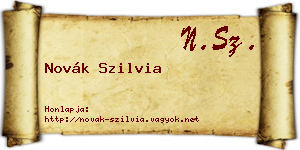 Novák Szilvia névjegykártya