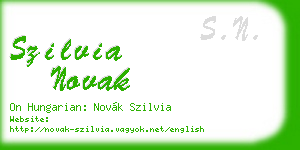 szilvia novak business card